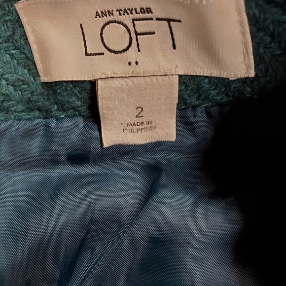 👸 Loft tealish blue green wool skirt size 2 - Picture 16 of 16